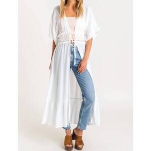 NEW LUSH andreia lace duster in white